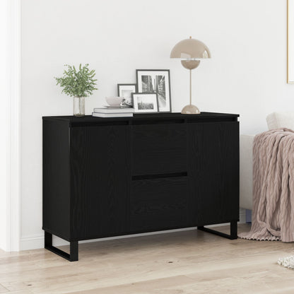 Dressoir Zwart Eiken 104X35X70 Cm Gelaagd Hout