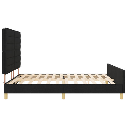 Bedframe Zwart 180X200 Cm Stof Crème
