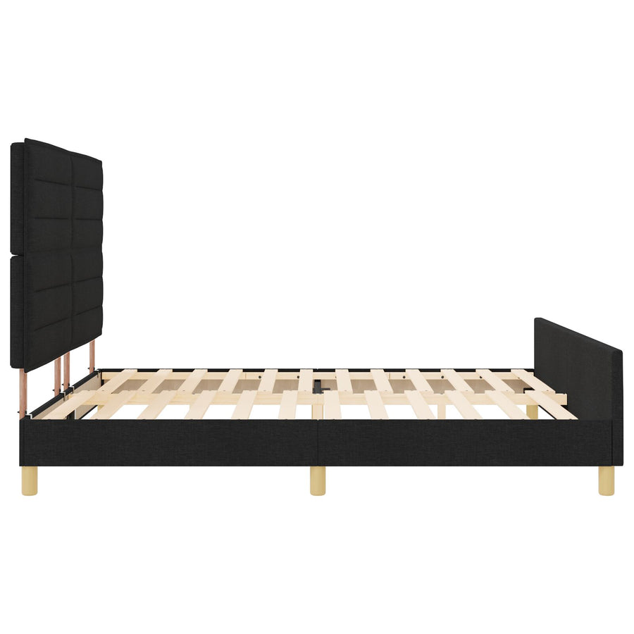 Bedframe Zwart 180X200 Cm Stof Crème