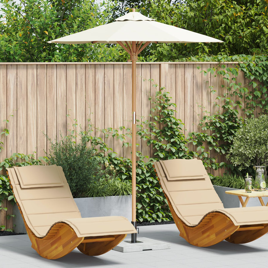 Tuinparasol 180X230 Cm Bamboe 180 x 180 x 230 cm Crème Wit