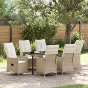 Garden Dining Set with Cushion 7 pcs Beige Poly Rattan