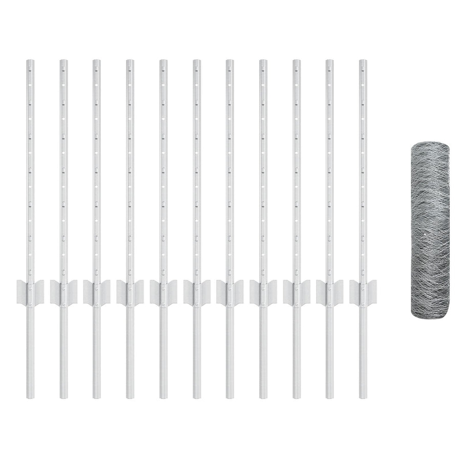 Tuinhek Set Set Van 2 Gegalvaniseerd Staal 25 X 0.5 M Duurzaam