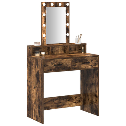Kaptafel Met Led Verlichting - Gerookt Eiken Gerookte eiken 79 x 41 x 140 cm