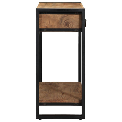 Consoletafel Zwart 90X33X75 Cm En Metaal 90 cm Massief acaciahout