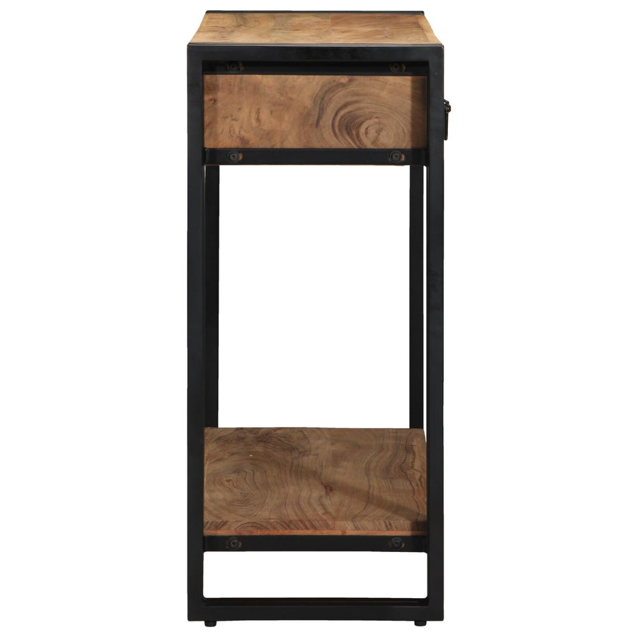 Consoletafel Zwart 90X33X75 Cm En Metaal 90 cm Massief acaciahout