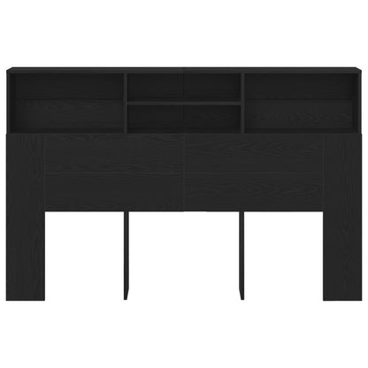 Hoofdbord Kast In Zwart Eiken - 160X19X103,5 Cm Gemaakt Van Gerecycled Hout