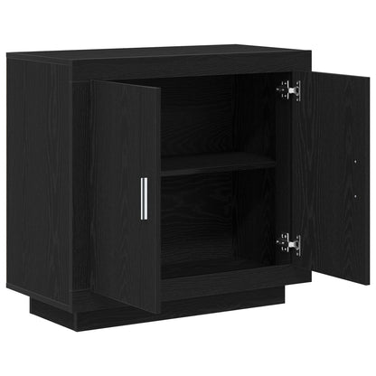 Sideboard 80X40X75 Cm Gelaagd Hout Zwart eiken