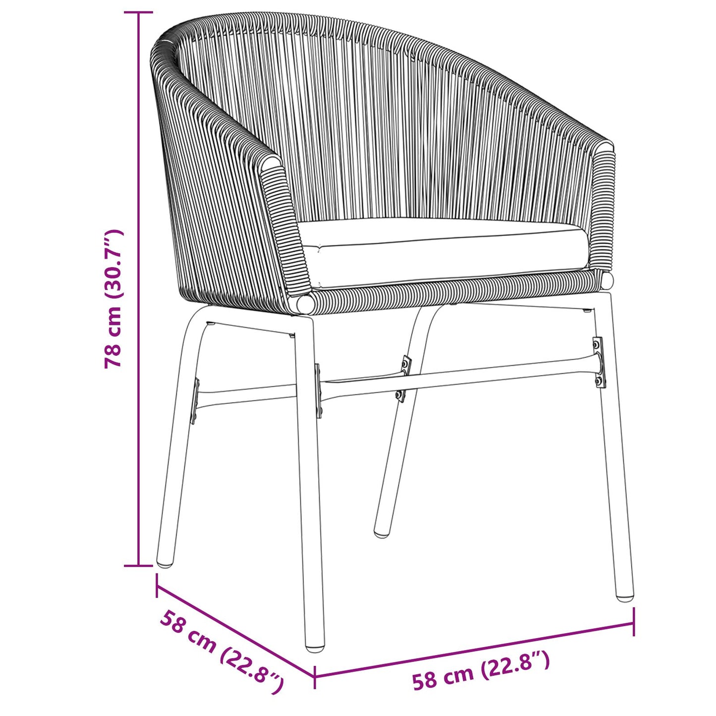5-Delige Tuin Eetset Bruin Poly Rieten