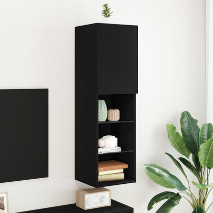 Led Tv-Kast 30,5X30X102 Cm Bewerkt Hout