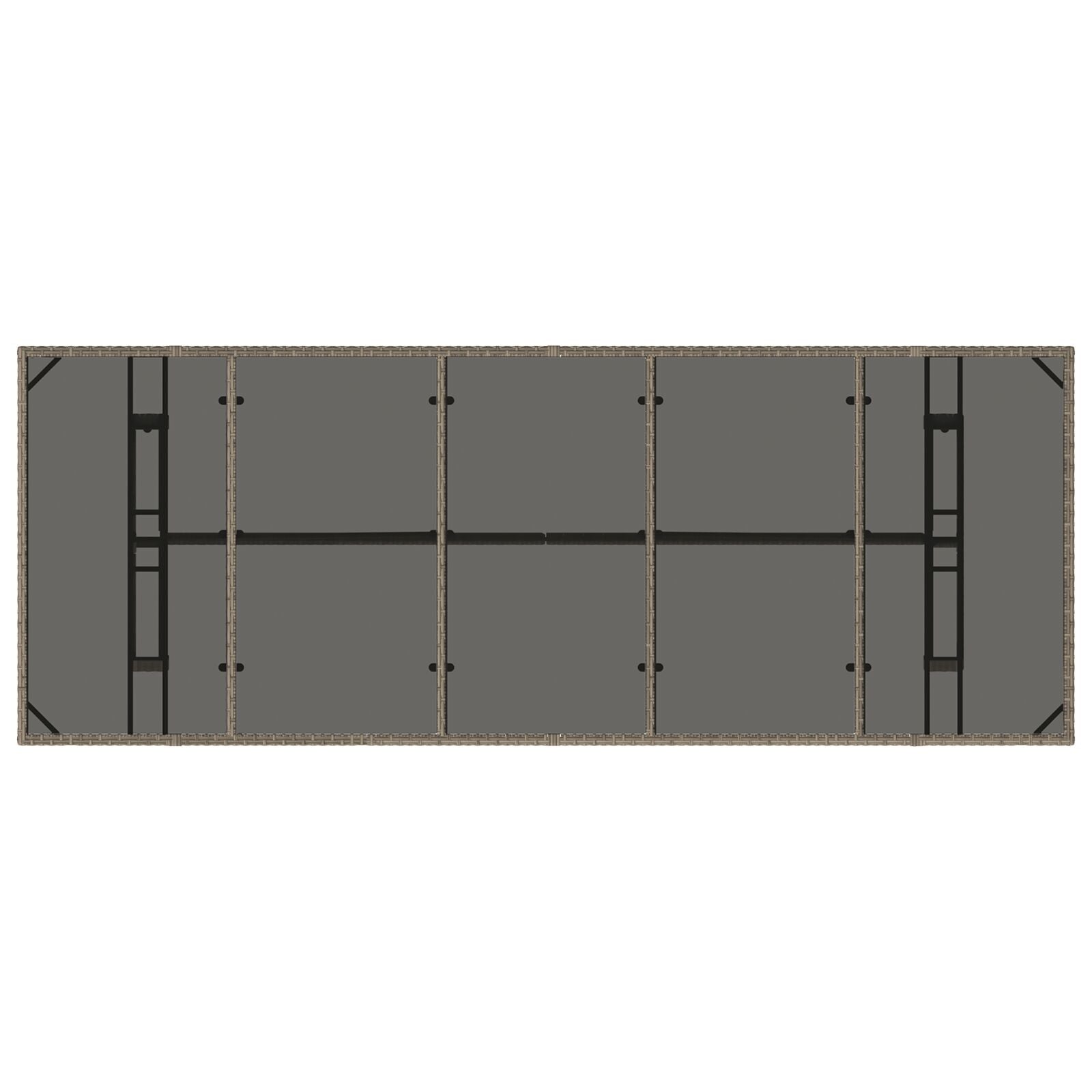 11-Delige Tuin Eettafel Set Grijs Poly Rattan Wit