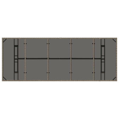 11-Delige Tuin Eettafel Set Grijs Poly Rattan Wit