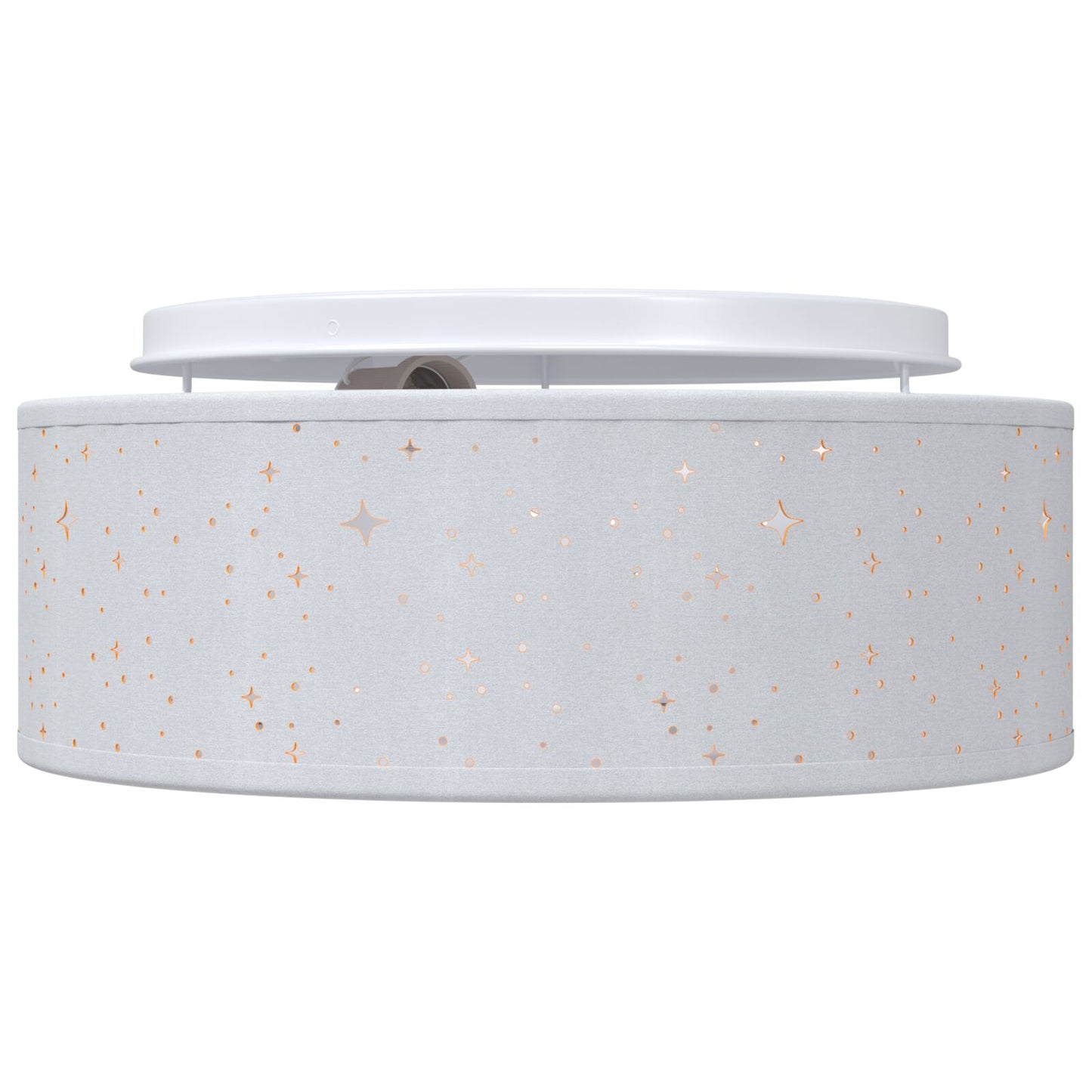 Plafondlampen Ø 30 Cm Kunststof E27 Ø30 x 13,5 cm Grijs met sterrenlampenkap