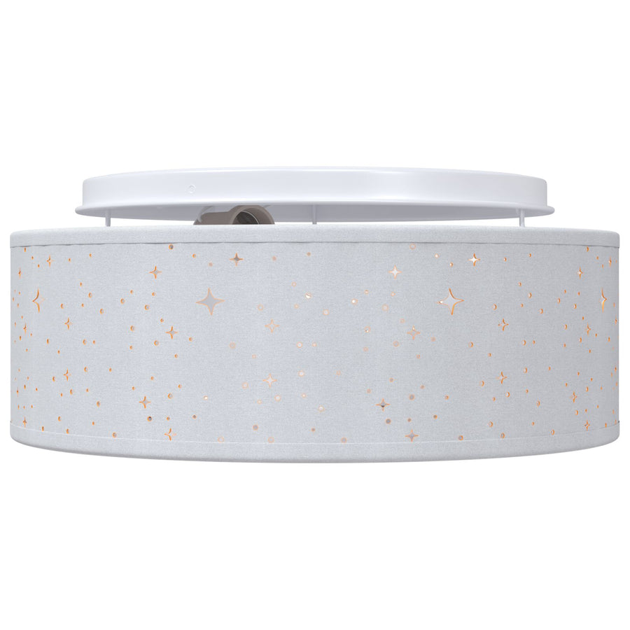 Plafondlampen Ø 30 Cm Kunststof E27 Ø30 x 13,5 cm Grijs met sterrenlampenkap