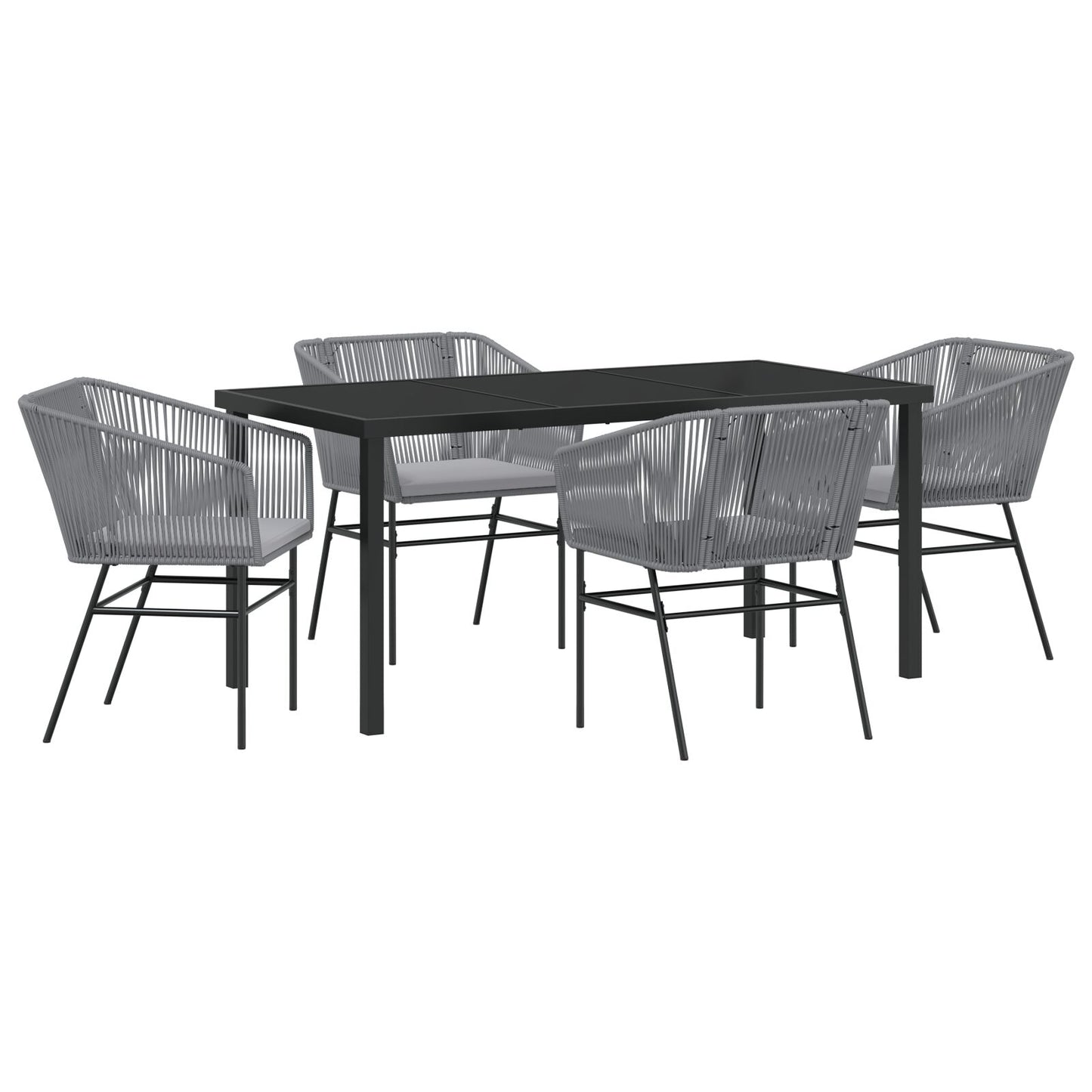 Set Van 3 Grijs Pe Rattan, Gepoeerd Staal Standaard Duurzaam