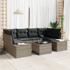 Garden Sofa Set with Cushion and Storage 8 pcs Grey Poly Rattan