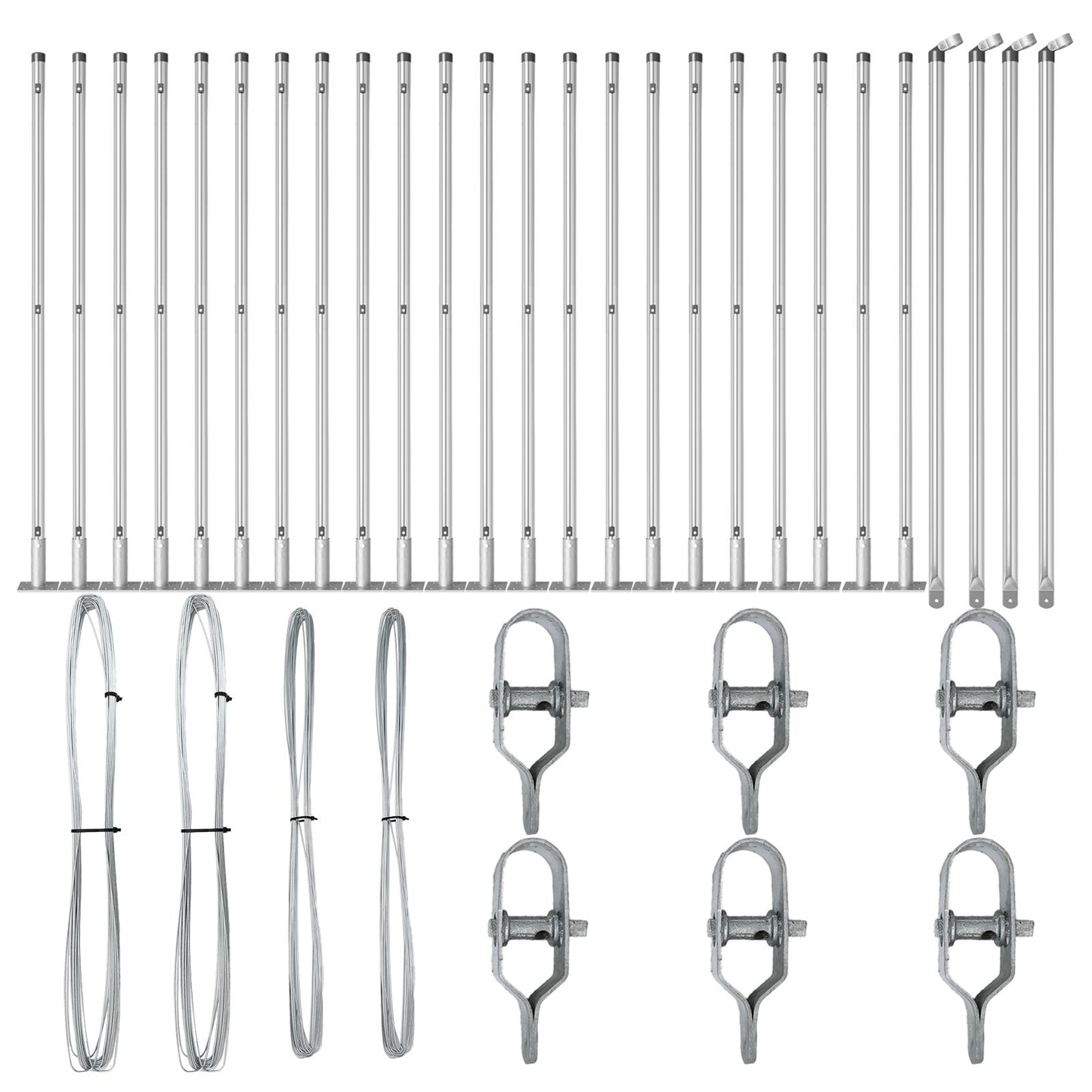 Hekpalen Set Van 26 3.2 X 3.2 X Duurzaam Verzinkt Staal 110 cm 26x betonpaal