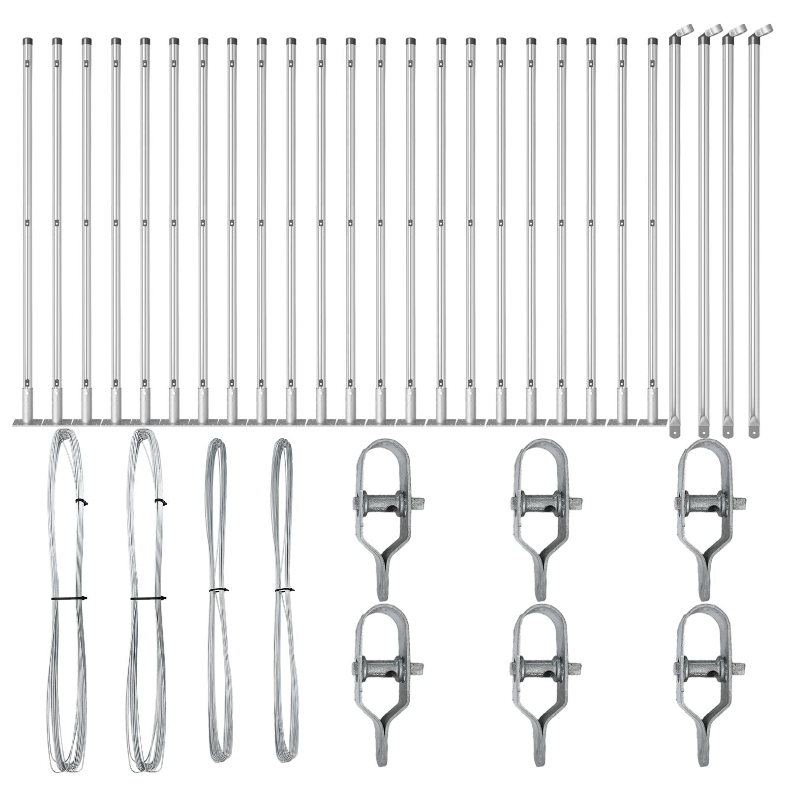 Hekpalen Set Van 26 3.2 X 3.2 X Duurzaam Verzinkt Staal 110 cm 26x betonpaal