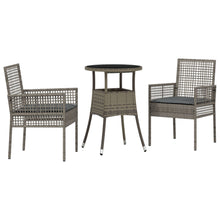 3 Delige Tuin Eetset Grijs Poly Rattan