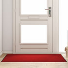 Deurmat 90 x 150 cm rood zwart polypropyleen