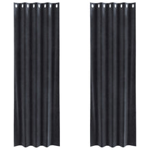 Zwarte Zwarte Gordijnen 2 Stuks Donkergrijze Fluwelen Donkergrijs 140 x 260 cm met oogjes