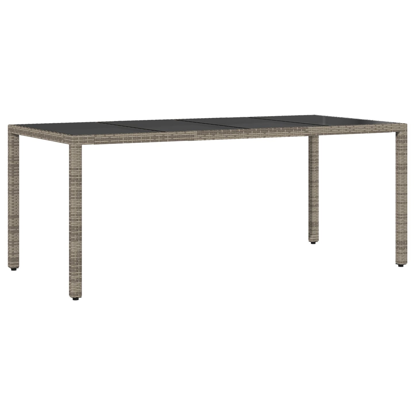9-Delige Tuintafelset Met Kussens Grijs Poly Rattan