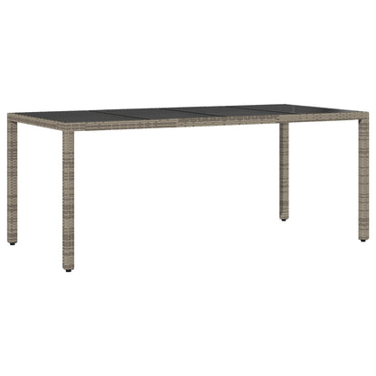 9-Delige Tuintafelset Met Kussens Grijs Poly Rattan