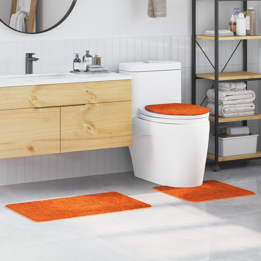 3-Delige Badmat Set Polypropyleen Antislip Oranje