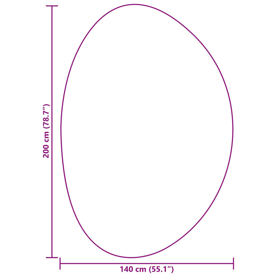 Vloerkleden Wol Vloerkleed Ovaal Anthraciet 140 x 200 cm Ovaal-asymmetrisch