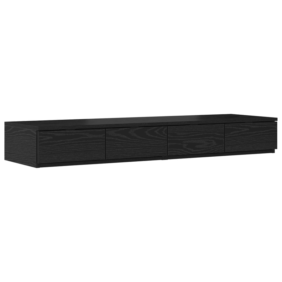 Opbergbedframe Zwart Eiken Bewerkt Hout 120 X 190 Cm Artisanaal Eiken