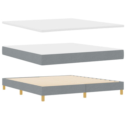 Boxspring Bed Met Matras Stof Lichtgrijs 180 x 200 cm Met knoop gestikt