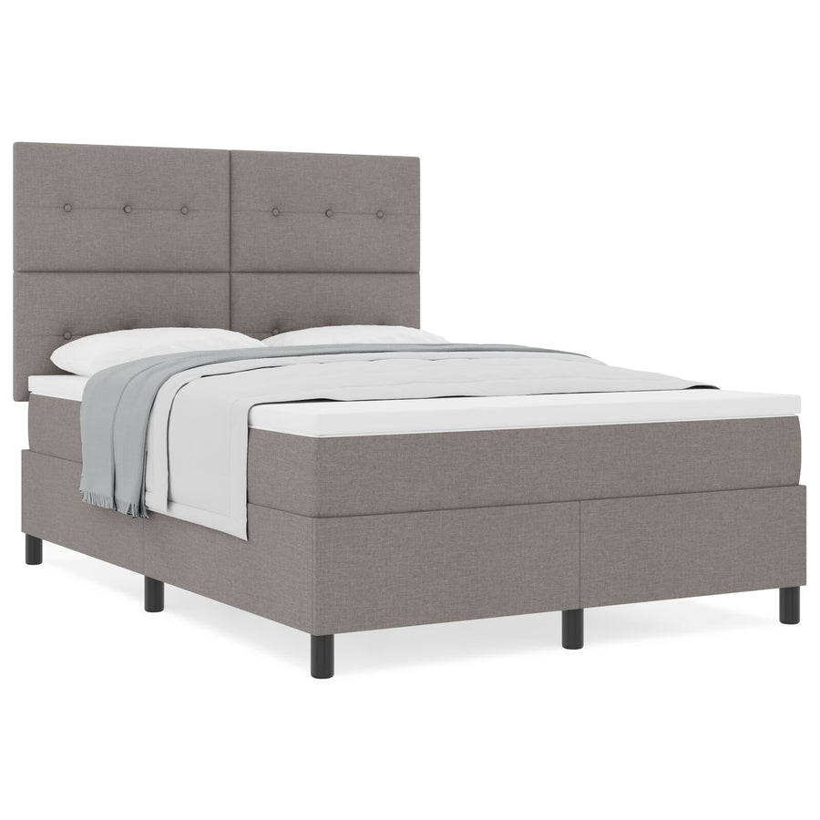Boxspringbed Met Matras Stof Taupe 140 x 190 cm Bovereind