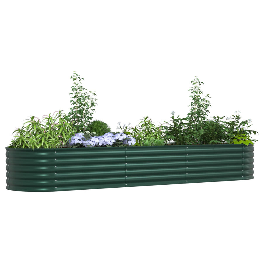 Tuin Verhoogd Bed Gegalvaniseerd Staal 320 x 80 x 44 cm Groen