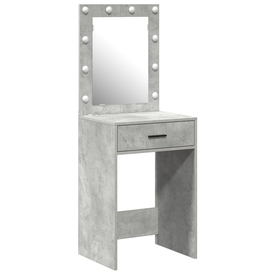 Make-Up Tafel Met Led Lichten In , Beton grijs 50 x 41 x 135 cm