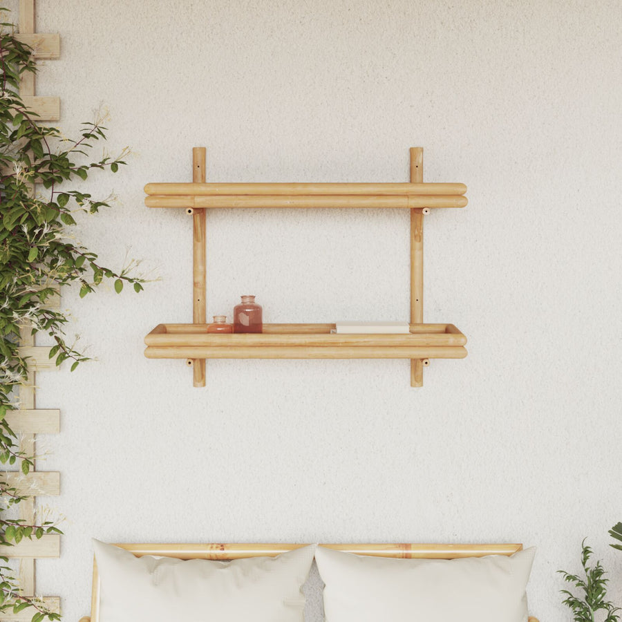 Wandplank 2-Tier 75X26X60 Cm Bamboe 75 cm