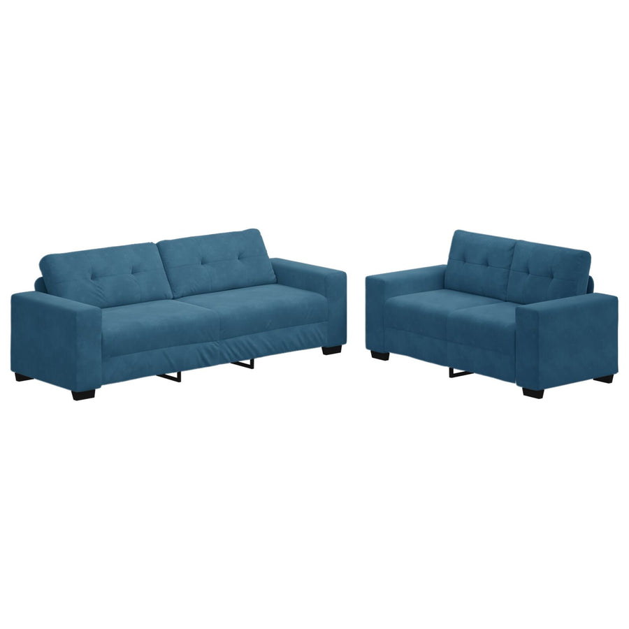 2-delige bankset met kussens Blauwe Velours