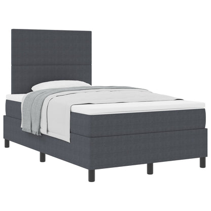 Boxspringbed Met Matras Donkergrijs 120X200 Cm Korduroy Stof