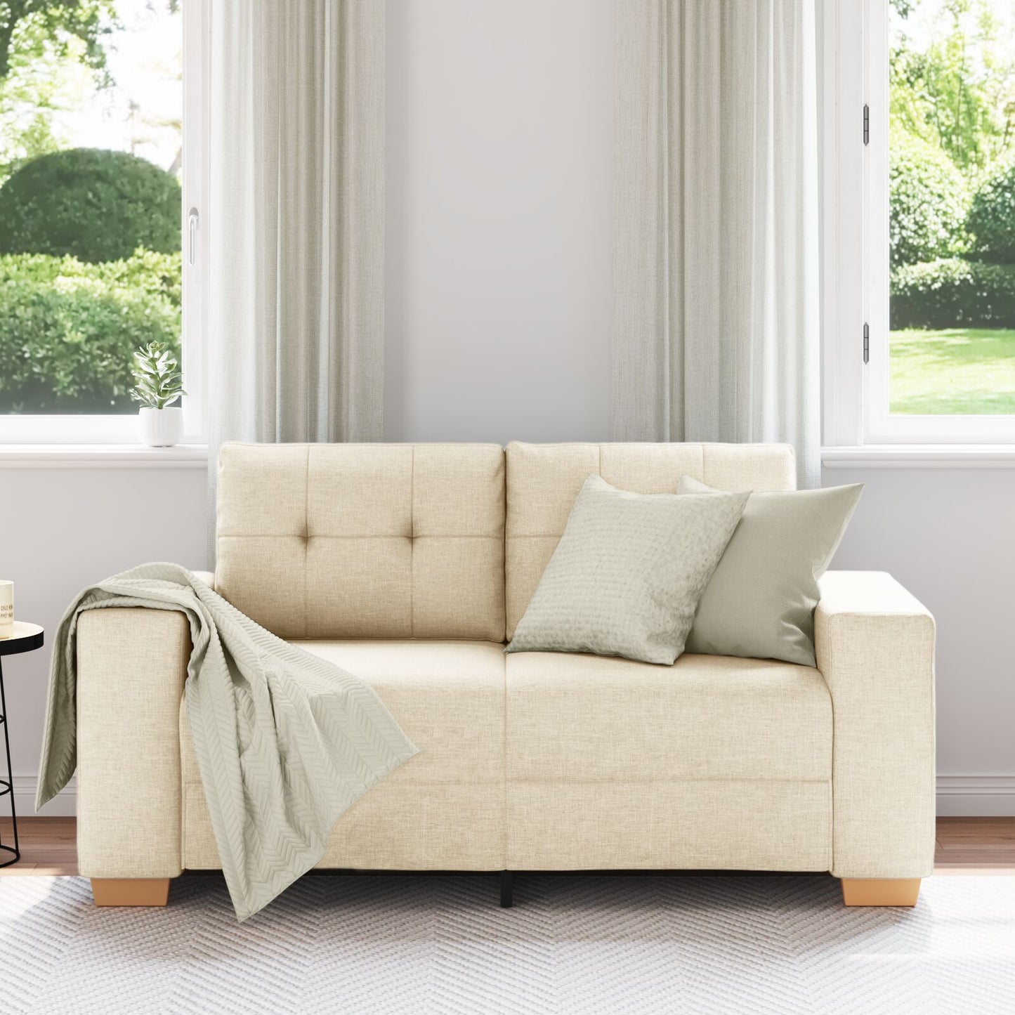 Loveseat Sofa Stof Crème 120 cm