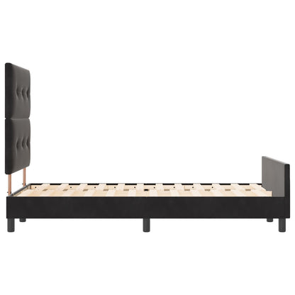 Bed Frame Zwart 120X190 Cm Fluweel Crème
