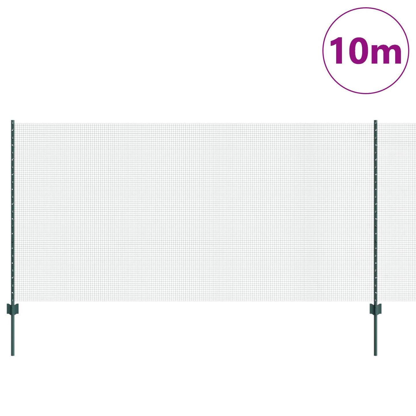Gelaste Draadhek Met 5 U-Palen Groen 1.2X10 M Staal