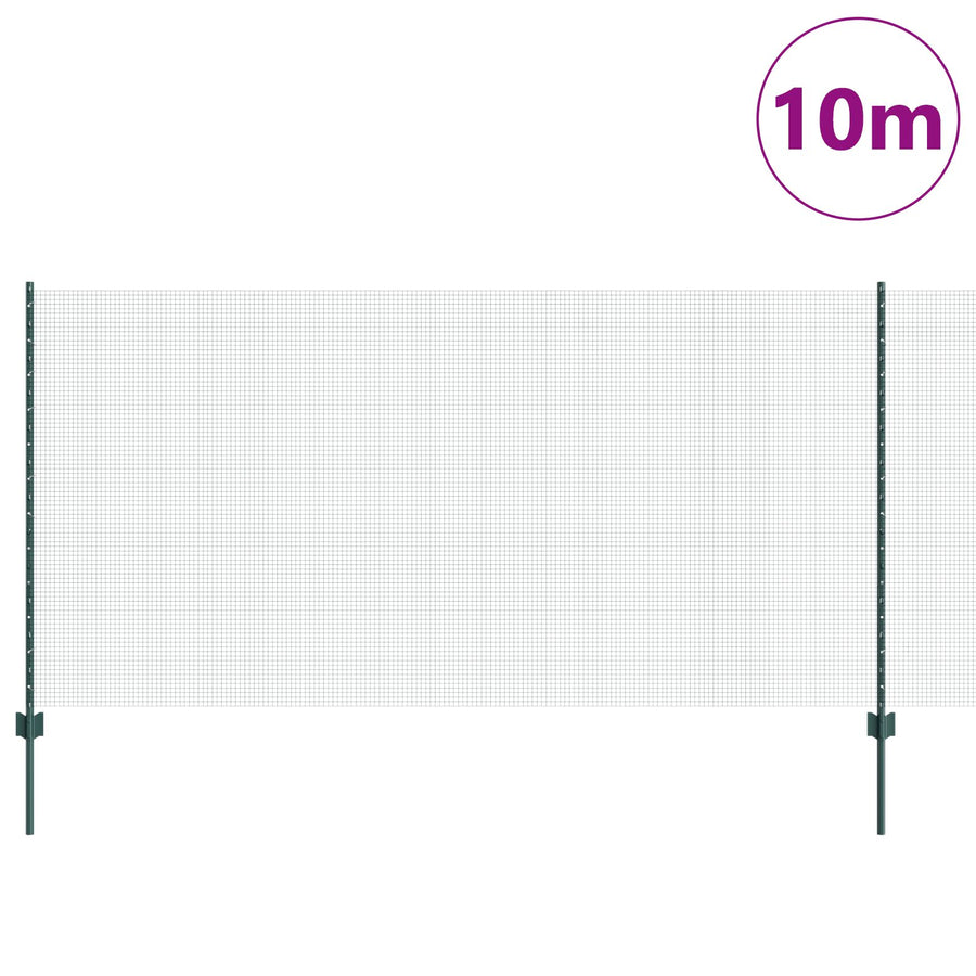 Gelaste Draadhek Met 5 U-Palen Groen 1.2X10 M Staal