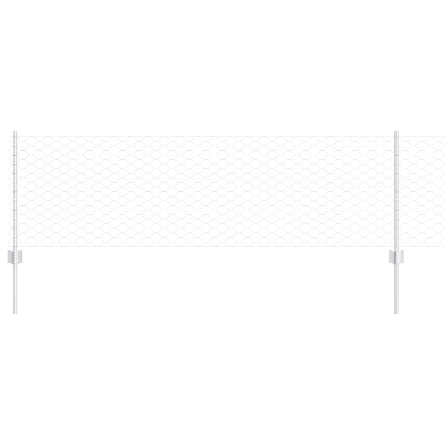 Hek Palen 5 St U-Vorm 60 Cm Gegalvaniseerd Staal,  Hexagonaal Hek 0.6X10 M Gegalvaniseerd Staal
