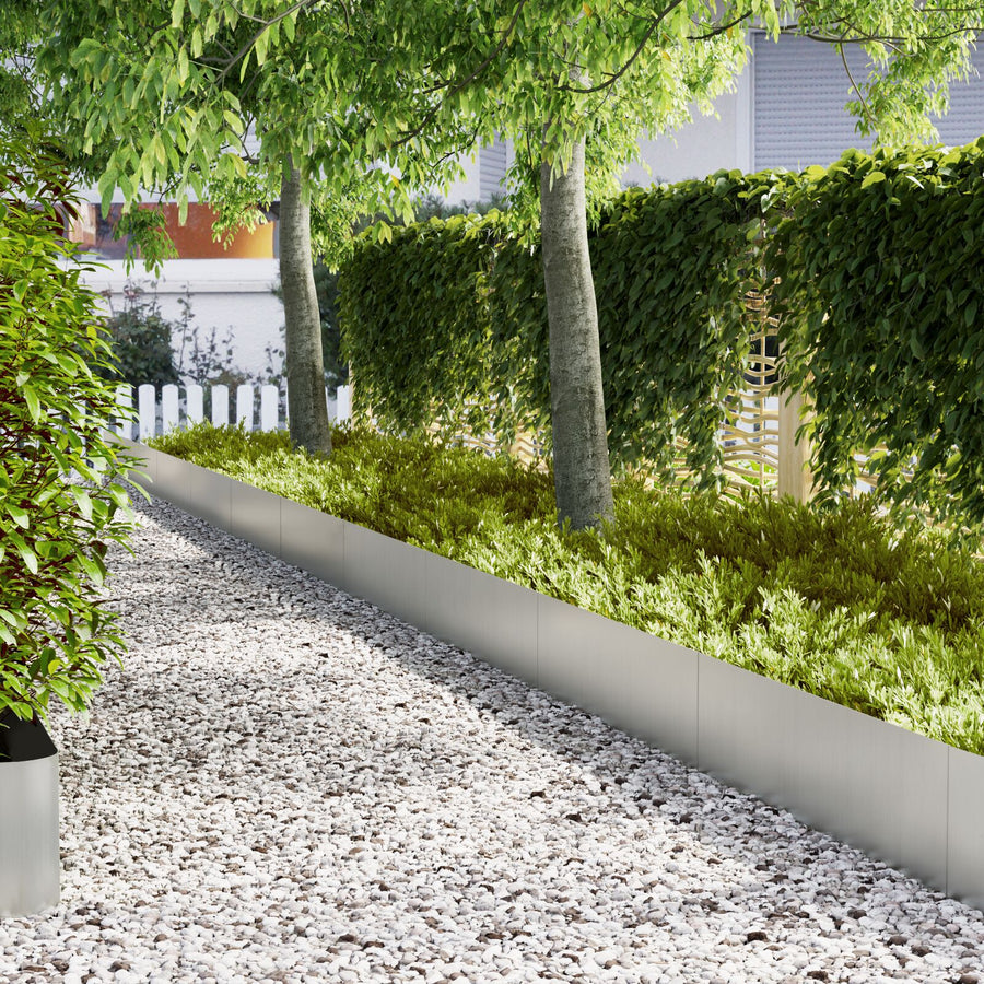 Lawn Edgings 10 Stuks 100 x 0.5 x 30 cm Gegalvaniseerd staal