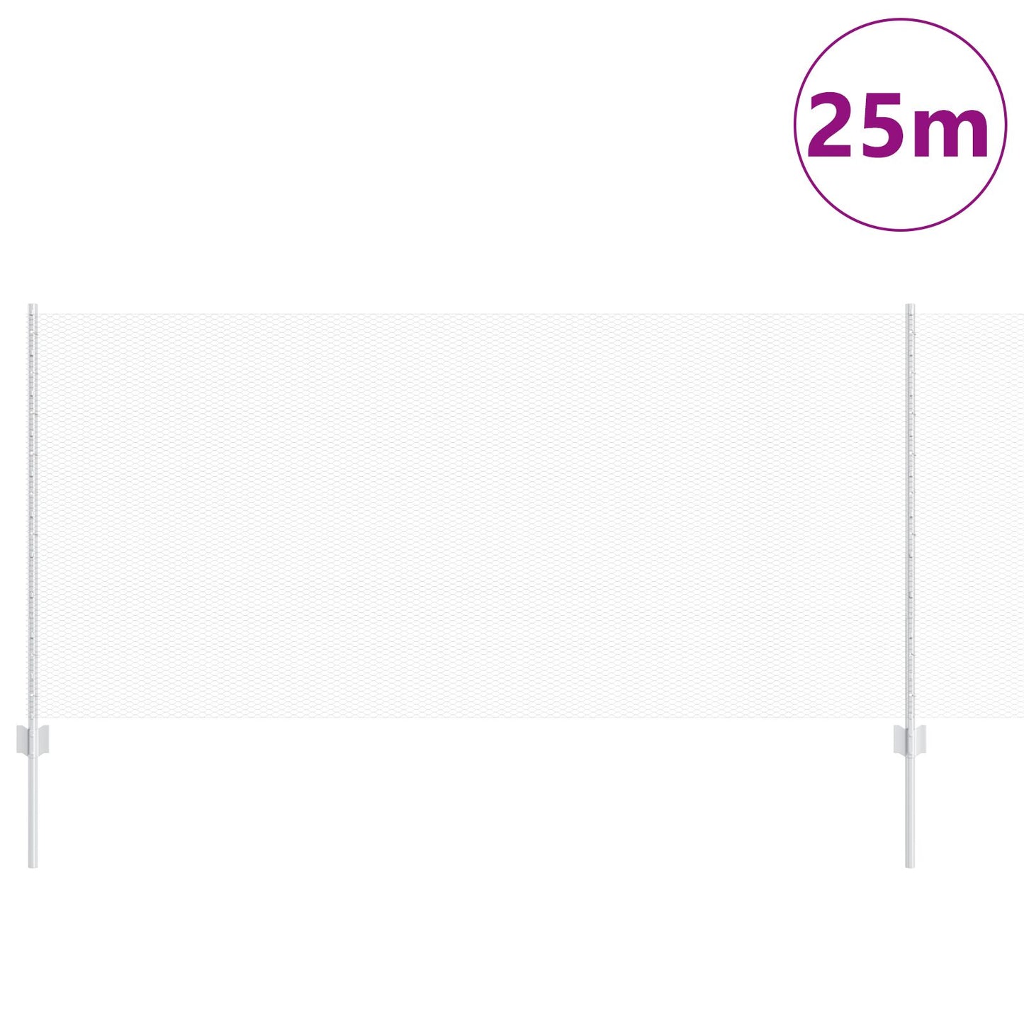 Tuinhekset Set Van 2 Gegalvaniseerd Staal 1 M Hoog, 25 M Lang