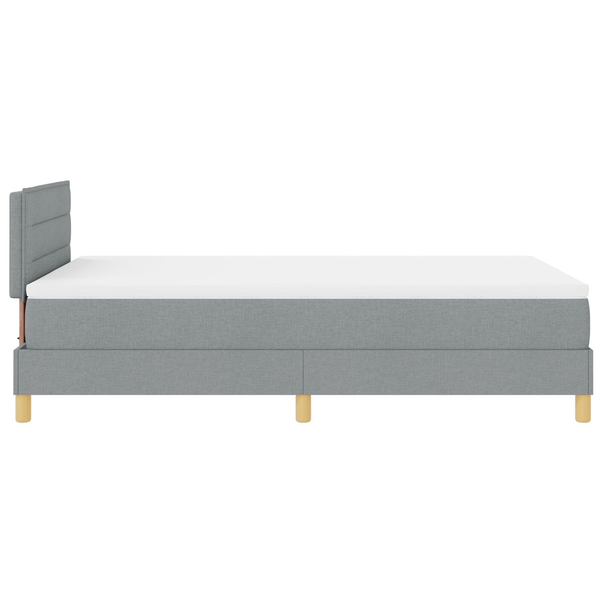 Boxspring Bed Met Matras Stof Lichtgrijs 120 x 200 cm Lijnen ontwerp