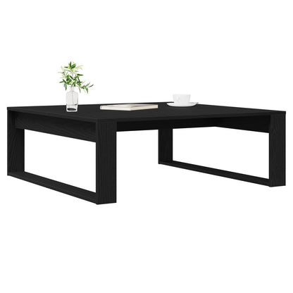 Salontafel Gelaagd Hout 100 x 100 x 35 cm Zwart Eiken