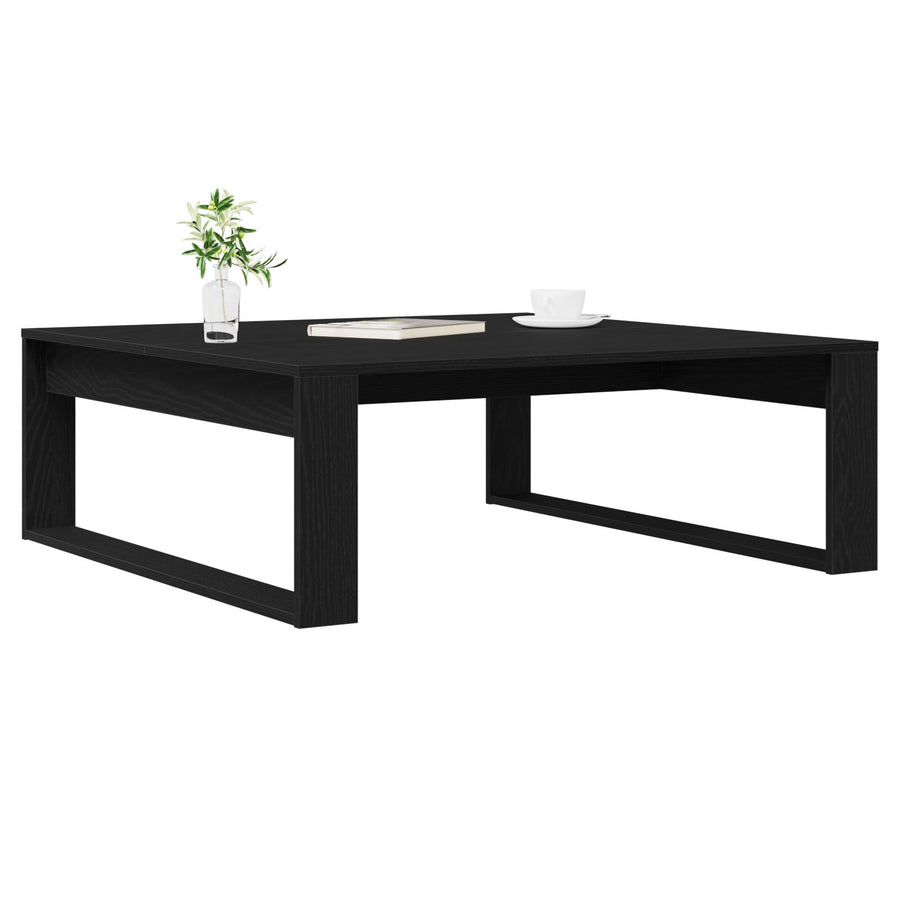 Salontafel Gelaagd Hout 100 x 100 x 35 cm Zwart Eiken