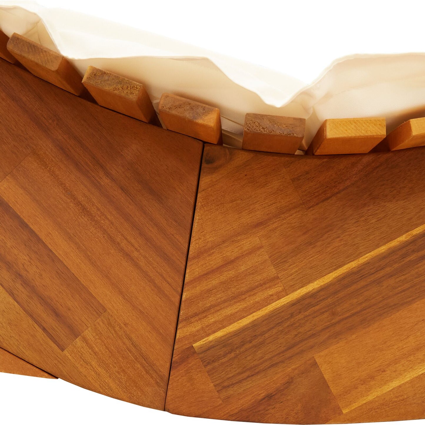 Zonligstoel Set Van 2 Crème, Natuurlijk Hout