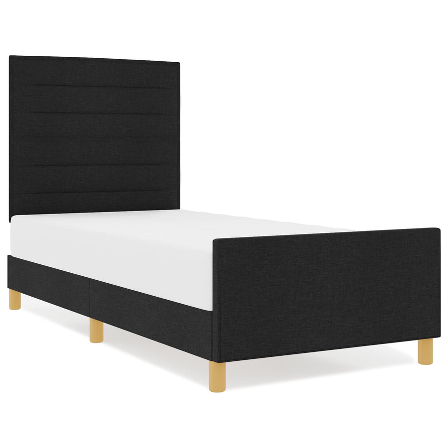 Bedframe Zwart 90X200 Cm Stof Crème