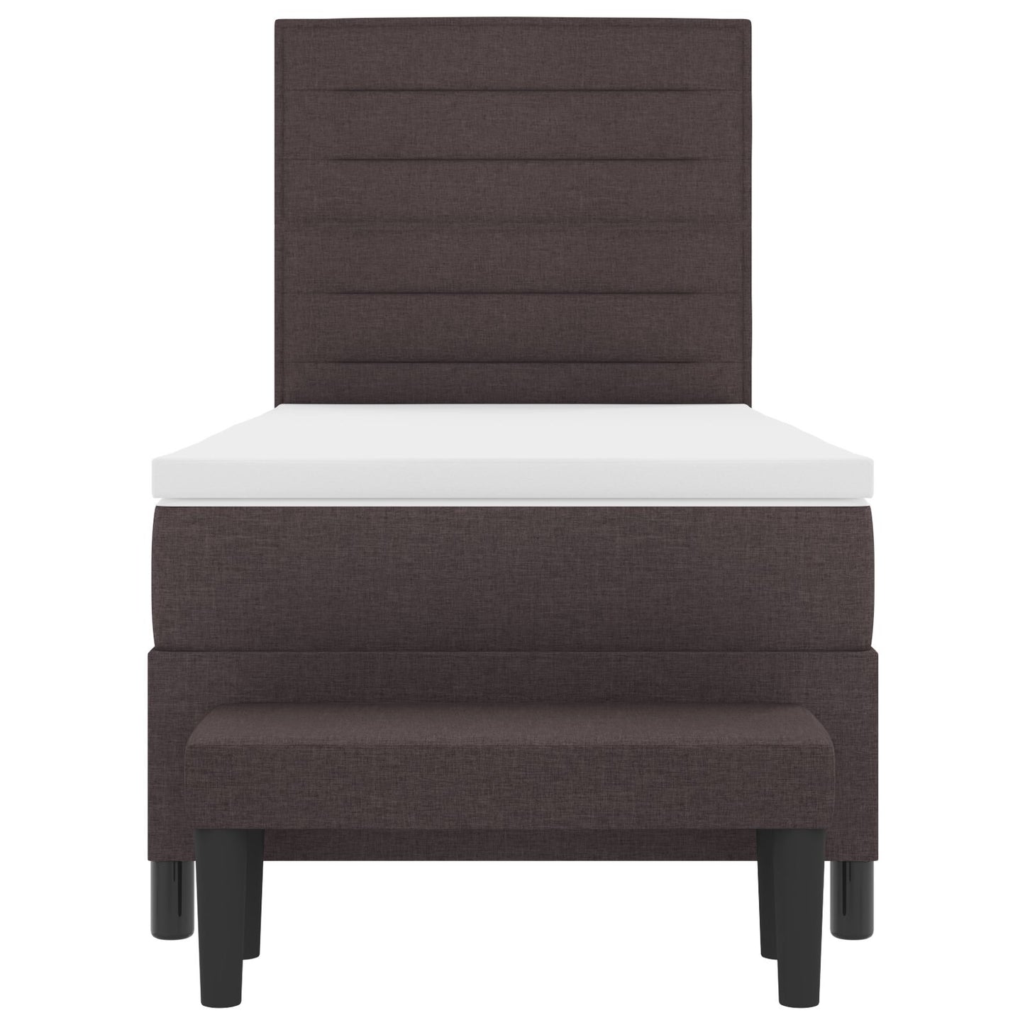 Boxspringbed Met Matras & Bank Stof Donkerbruin 100 x 200 cm Lijnen design