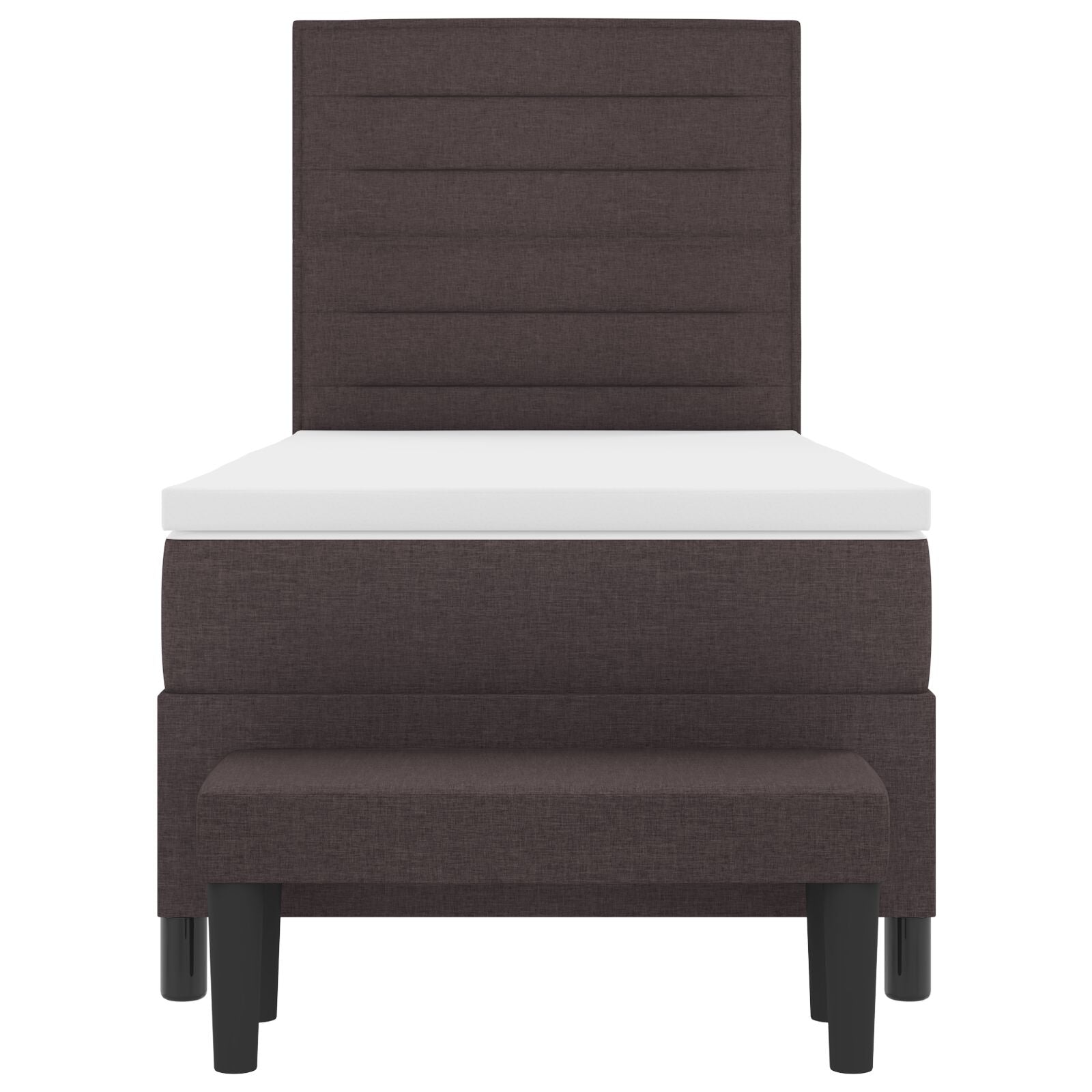 Boxspringbed Met Matras & Bank Stof Donkerbruin 100 x 200 cm Lijnen design